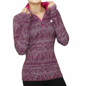 Tops stampato a maniche lunghe con chiusura da donna