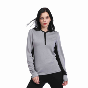 Women Merino Wool Weree Top a manica lunga