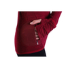 Pullover da yoga da donna in pile termico rosso sportivo a maniche lunghe da corsa con tasca con cerniera con foro per il pollice
