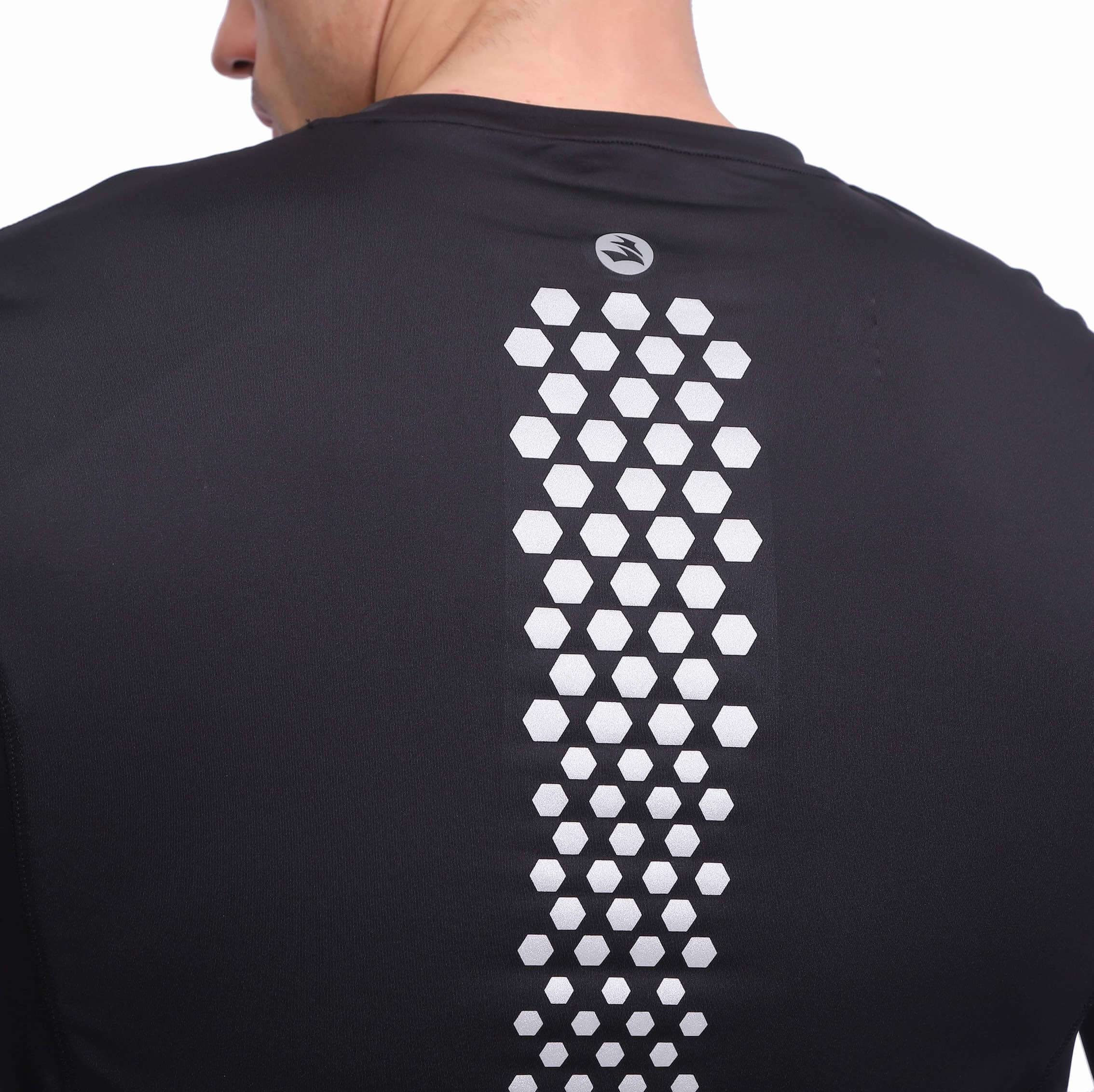 Camicia da corsa a manica lunga a base di compressione maschile