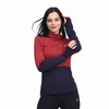 Women Cowl Neck Thumb Folle con cappuccio a blocchi a blocco a colori a manica lunga