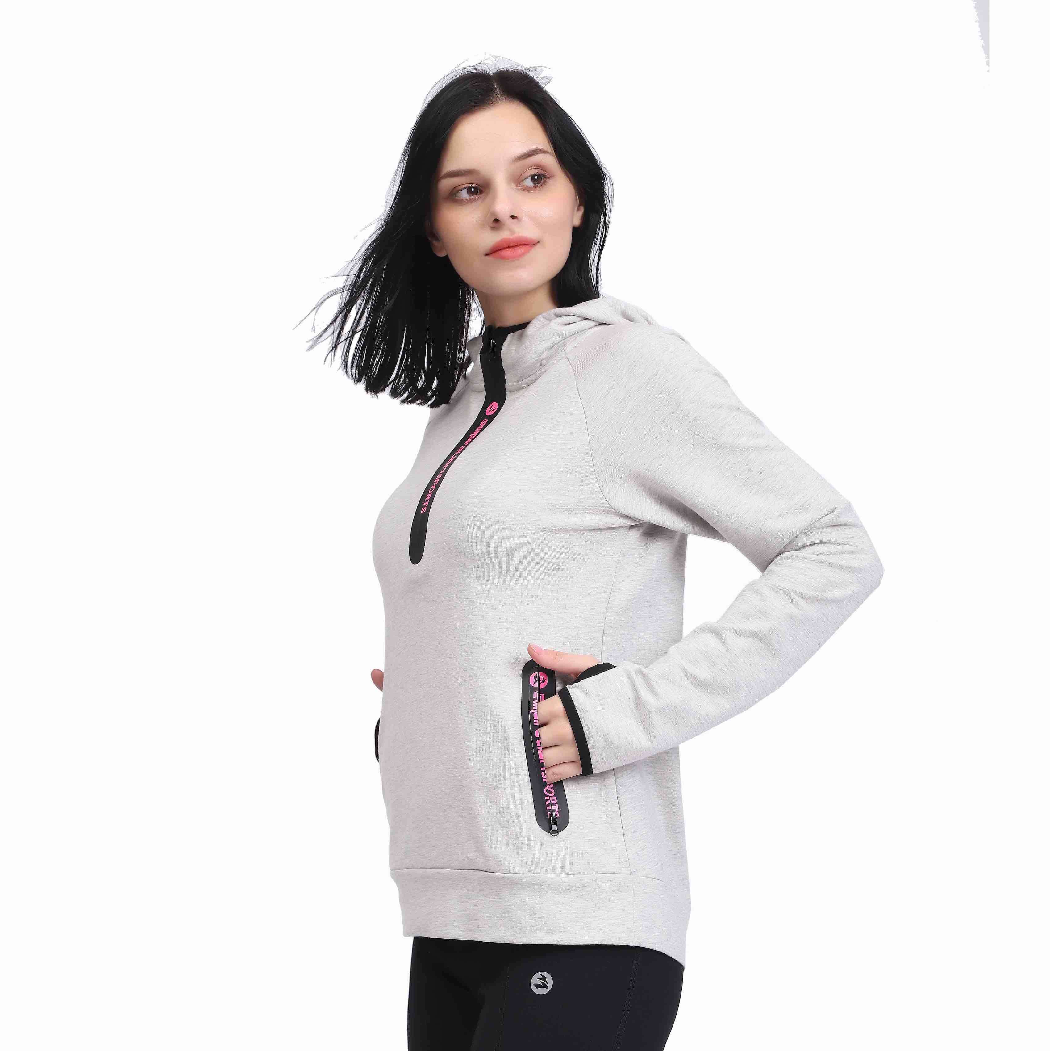 Felpa con cappuccio da corsa leggera da donna con zip sigillata