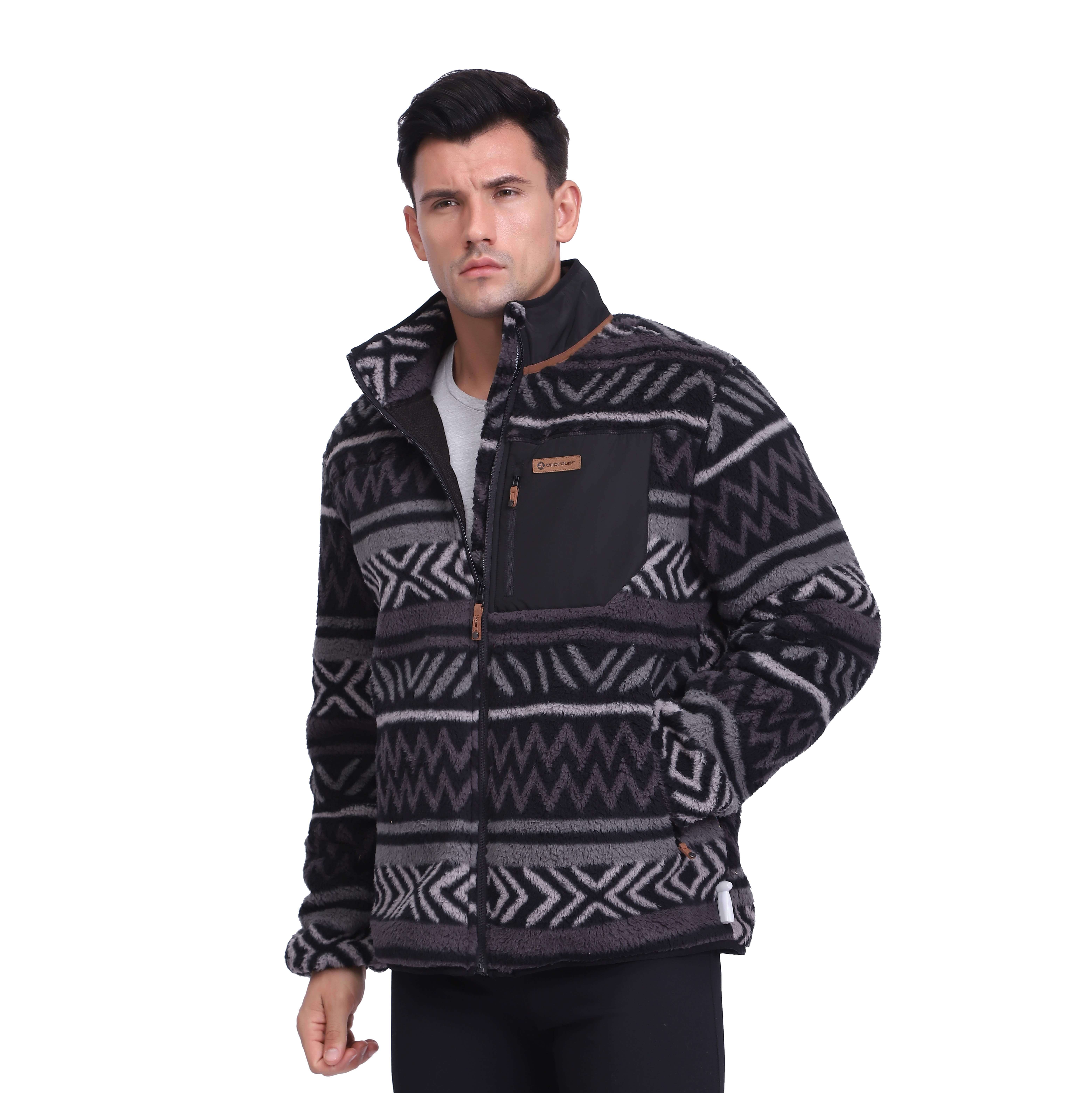 Stampare da uomo stampare più morbido sherpa sherpa pile giacche inverno